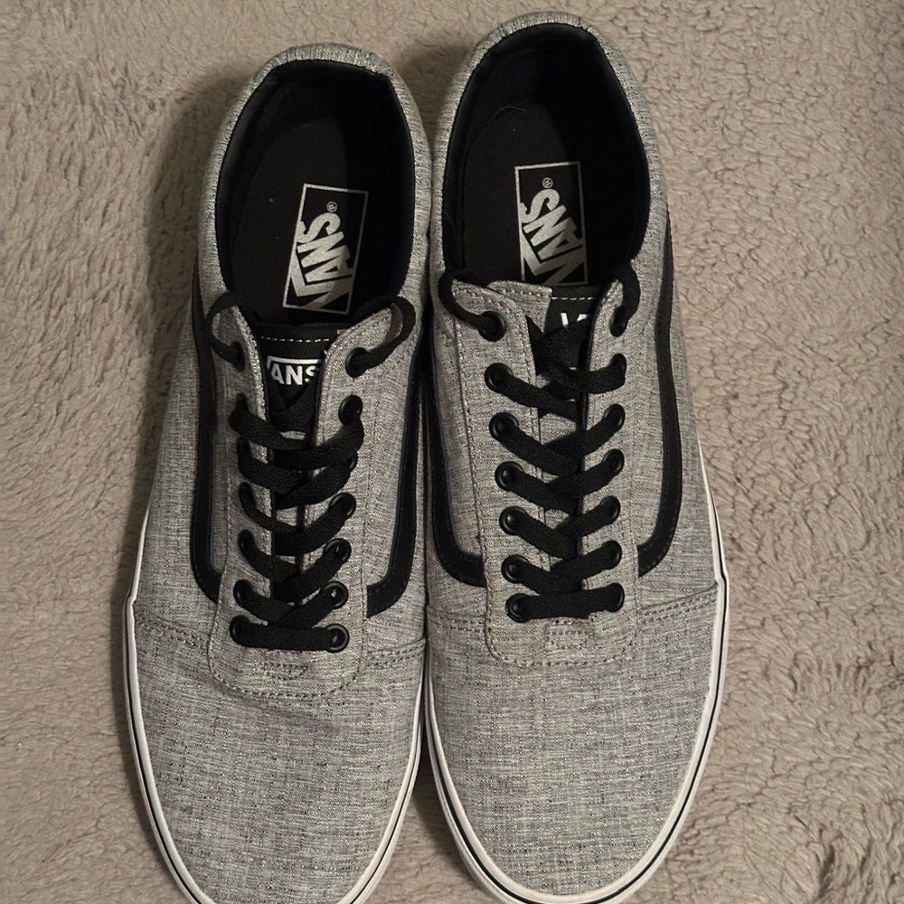 Vans Gray and Black Sneakers Classic Low-Top Design